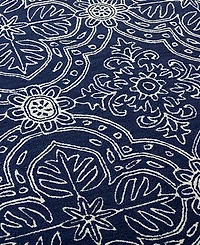 Lauren Ralph Lauren Etienne LRL6603N Navy and Ivory 5' X 5' Round Area Rug