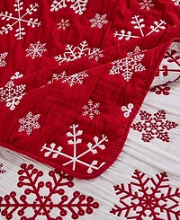 Greenland Home Fashions Snowflakes Holiday Matelasse -Pc. Coverlet Set