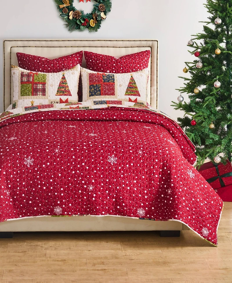 Greenland Home Fashions Deck the Halls Holiday 3-Pc. Quilt Set