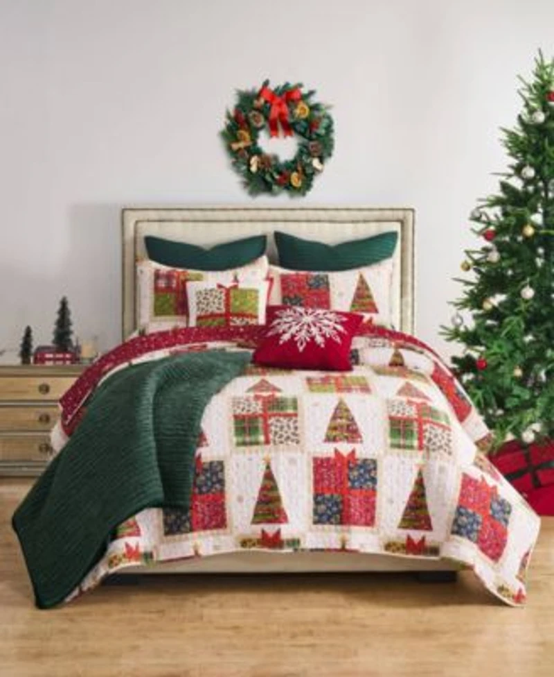 Greenland Home Fashions Deck The Halls Holiday Quilt Sets