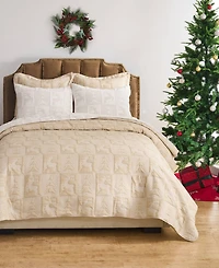 Greenland Home Fashions Reindeer Games Holiday Matelasse -Pc. Coverlet Set