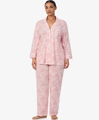 Lauren Ralph Lauren Plus Size 2-Piece Pajama Top and Pant Set