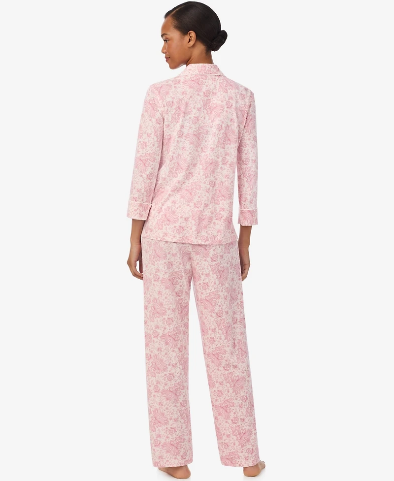 Lauren Ralph Lauren Women's 3/4-Sleeve Pajama Set