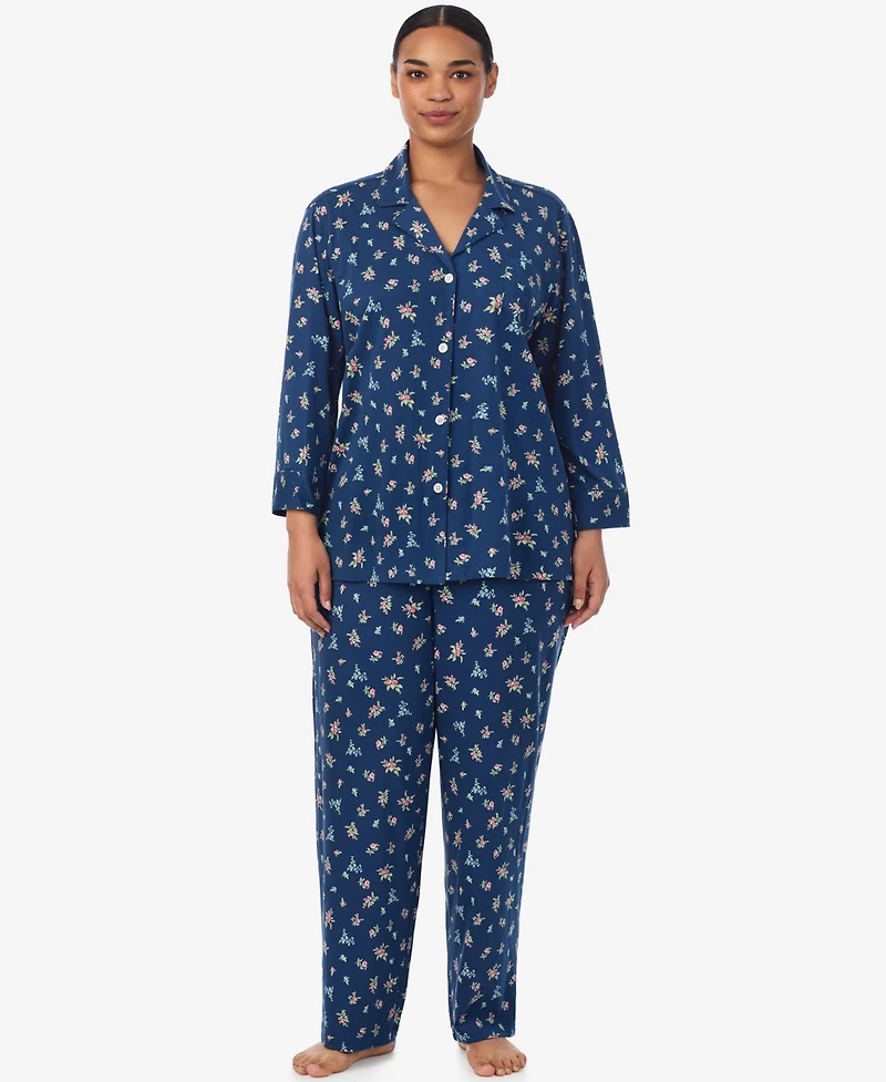 Lauren Ralph Plus 2-Piece Pajama Top and Pant Set
