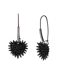 Betsey Johnson Faux Stone Spiky Heart Dangle Earrings
