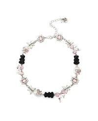 Betsey Johnson Faux Stone Teddy Bead Charm Collar Necklace