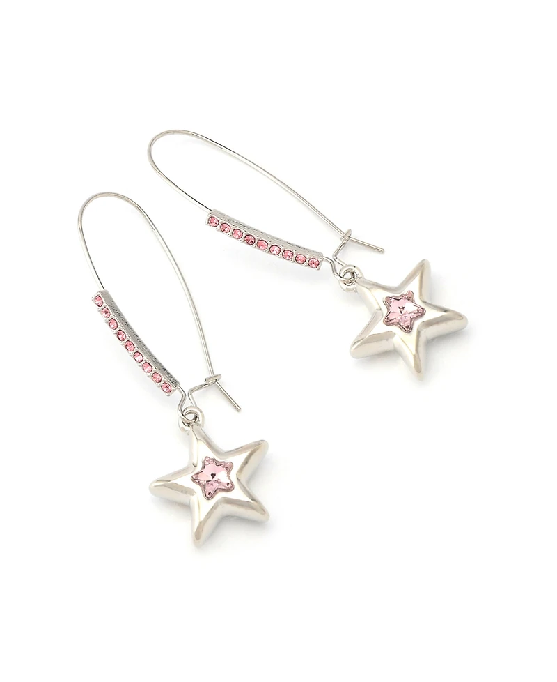 Betsey Johnson Faux Stone Star Dangle Earrings