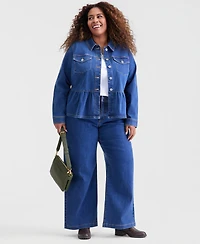 Style & Co Plus Denim Peplum Jacket, Macy's Exclusive