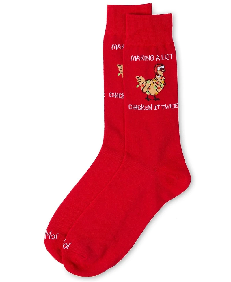 MeMoi Men's Chicken It Twice Crew Socks