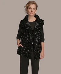 Donna Karan New York Women's Tie Waist Sequin Vest
