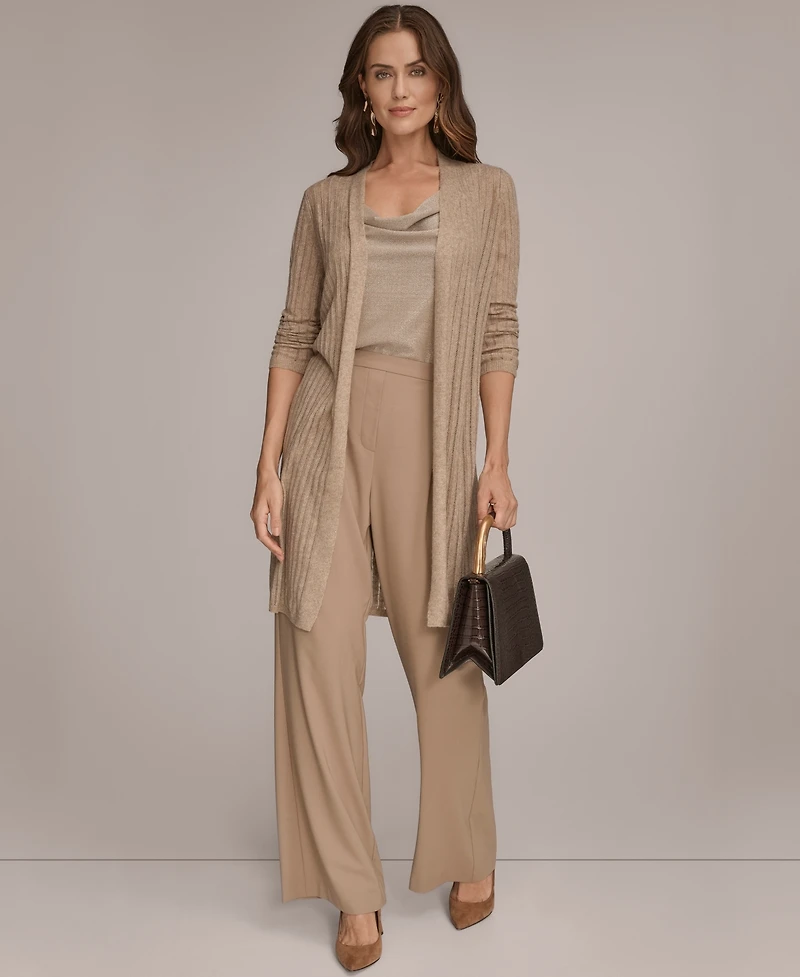 Donna Karan New York Women's Open V-Neck Long Sleeve Cardigan