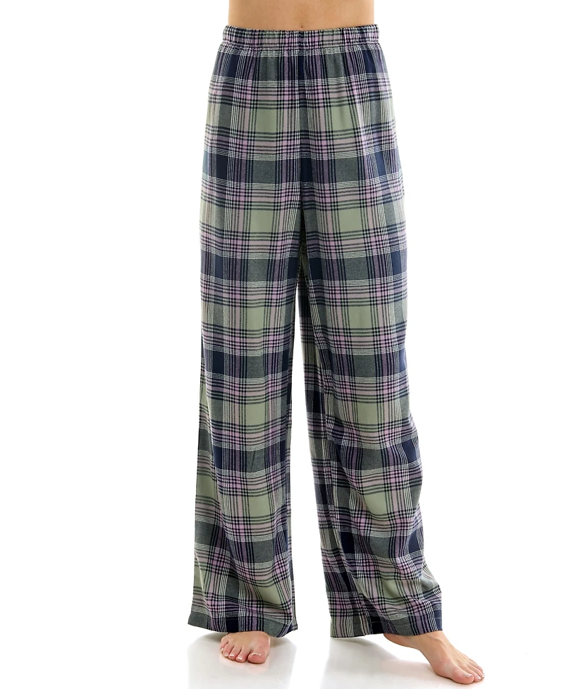 Roudelain Women's Open Leg Flannel Sleepwear Pants
