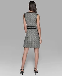 Karl Lagerfeld Paris Women's Textured Jacquard A-Line Dress