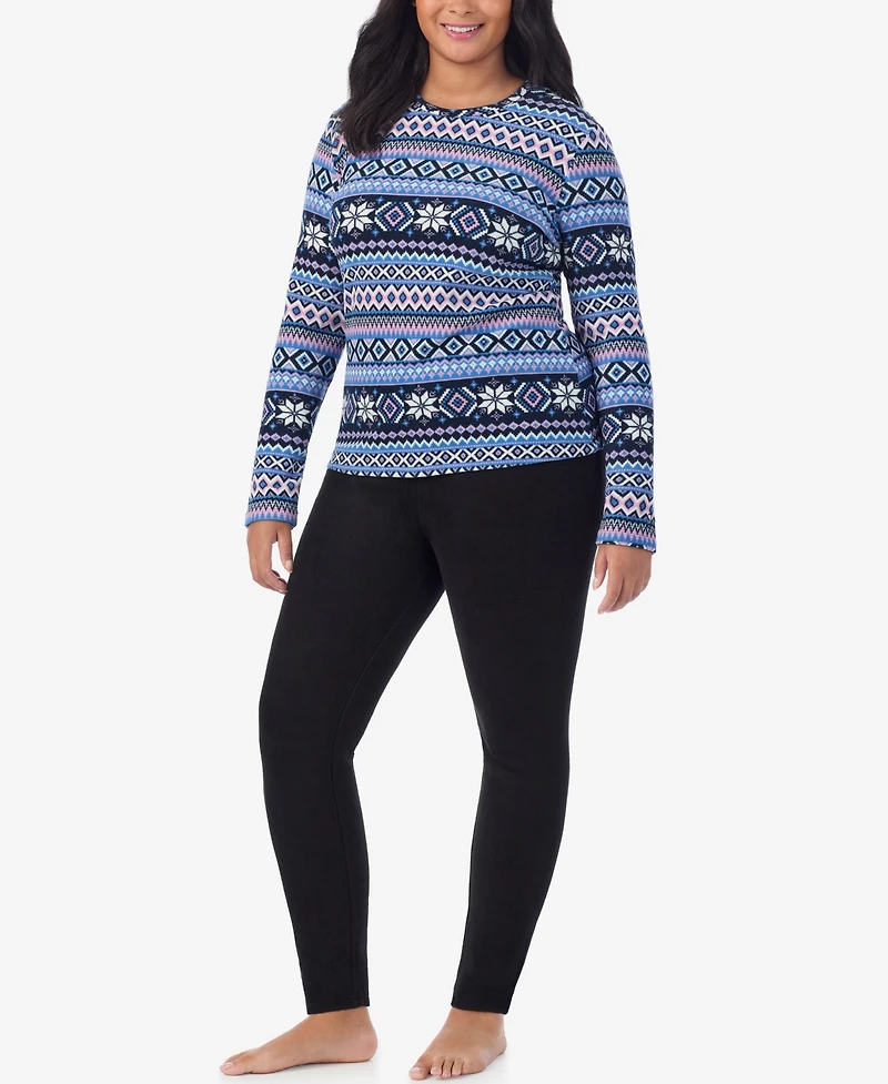 Cuddl Duds Plus Fleecewear Crew Neck Top