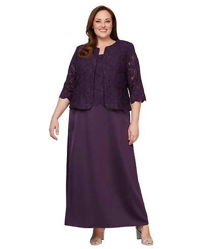 Alex Evenings Plus Lace Dress & Jacket