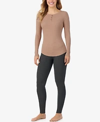 Cuddl Duds Henley Neck Long Sleeve Top