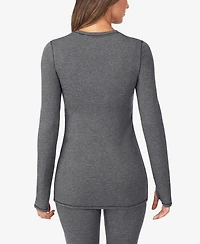 Cuddl Duds Petite Long Sleeve Crew Neck T-Shirt