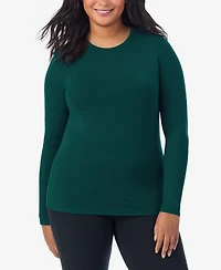 Cuddl Duds Plus Crewneck Long Sleeve Top