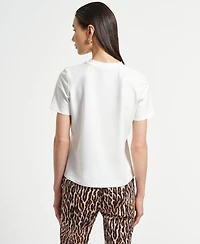 Isaac Mizrahi Women's Crewneck Graphic Top