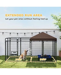 PawHut Dog Kennel Outdoor for Large and Medium Dogs, 9.3' x 4.6' x 5.2'