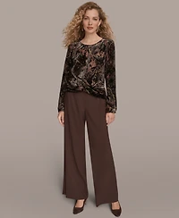 Donna Karan New York Women's Printed Long Sleeve Top