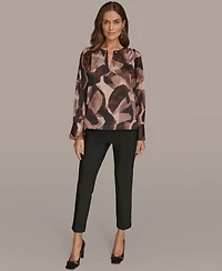 Donna Karan New York Women's Long Sleeve Printed Blouse