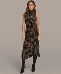 Donna Karan New York Women's Cowl Neck Midi Dress