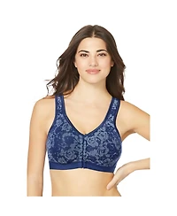 Comfort Choice Women's Plus Wireless Front-Close Lounge Bra