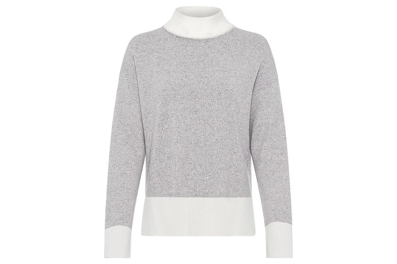 Olsen Melange Knit Mock Neck Sweater