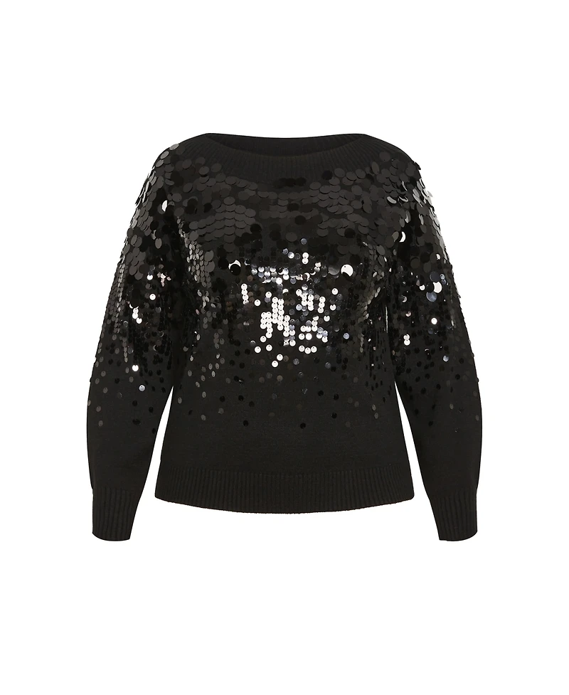 City Chic Plus Braylin Sequin Jumper