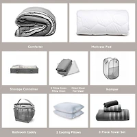 Hearth & Harbor 15-Piece Complete Back to College Dorm Room Essentials Set