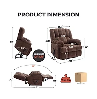 Maison Boucle Chenille Power Lift Recliner for Seniors with Heat & Massage, Dual Motor Electric Chair, Infinite Position-Maison