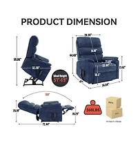Dual Motor Power Lift Recliner with Heat & Massage, Chenille Electric Chair for Elderly, Infinite Position-Maison Boucle