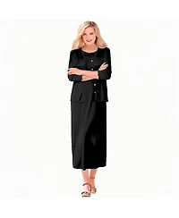 Woman Within Women's Lettuce Trim Knit Jacket Dress