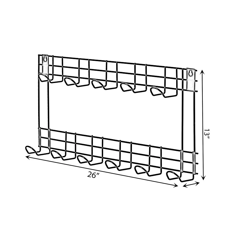 Gardenised Wall Mount Garden Tool Storage Rack Hook On Garage, Garden and Yard, Black