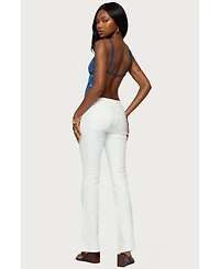 Edikted Womens Soleil Embroidered Open Back Top