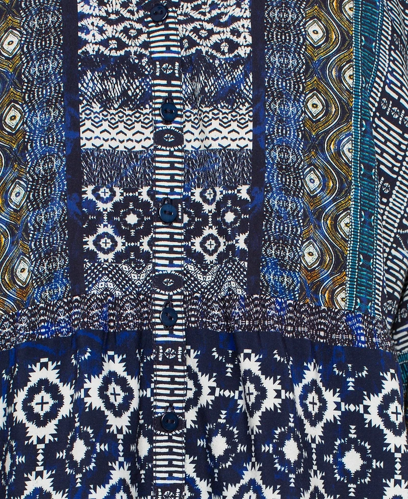 Liverpool Los Angeles Petite Button Front Woven Top