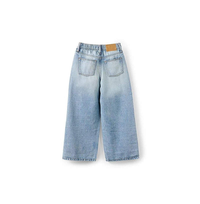 Cotton On Little Girls Embellished Super Wide Denim Jean