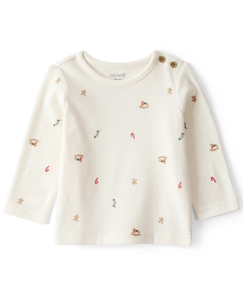 Carter's Baby Boys 2-Piece Gingerbread T-Shirt and Overalls Set