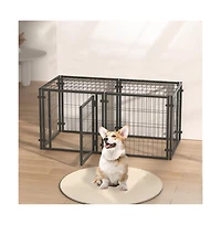 Aostirmotor Black 47 in. Dog Crate for Small Medium Large Dogs, Puppy Dog Playpen for Yard Indoor Outdoor Use
