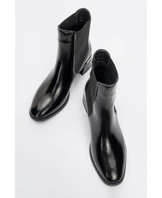Chelsea Macy's Black Patent Leather Boots Forever Always