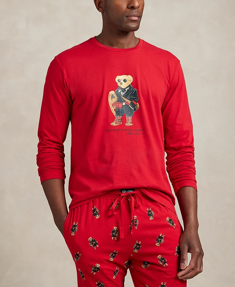 Polo Ralph Lauren Men's 2-Piece Long Sleeve Crew T-Shirt and Joggers Pajama Set