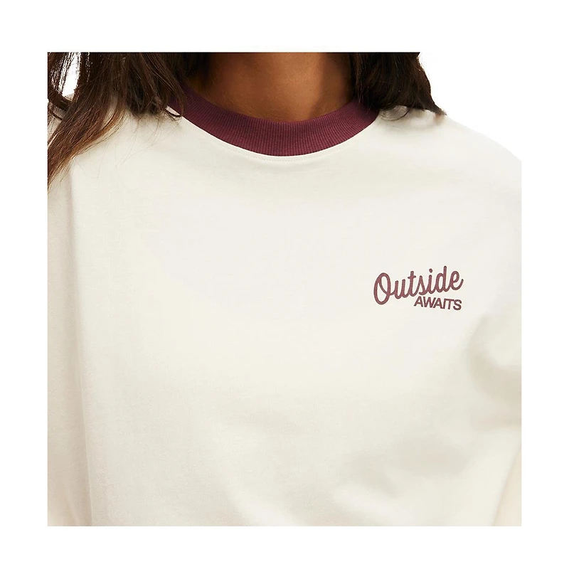 Cotton On Women's Active Long Sleeve Graphic Crew