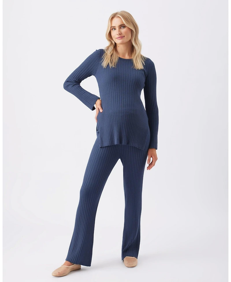 Ripe Maternity Stella Rib Nursing Knit French Navy - Comfortable Wear for Moms