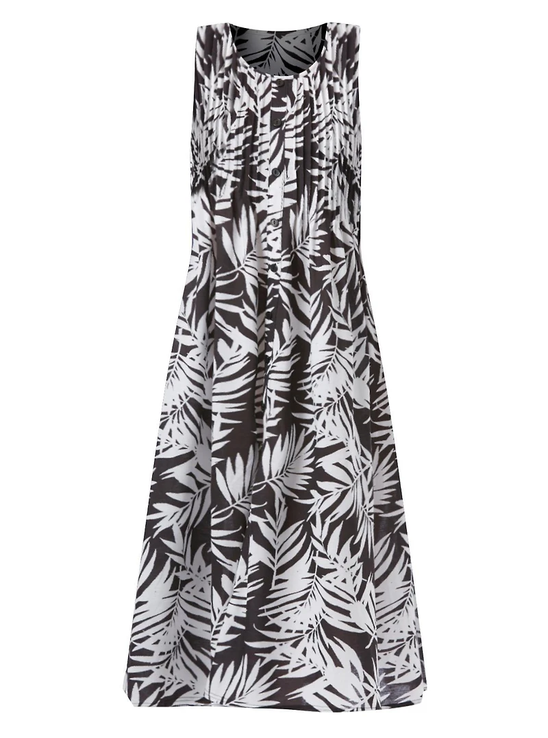 Woman Within Plus Pintucked Sleeveless Dress