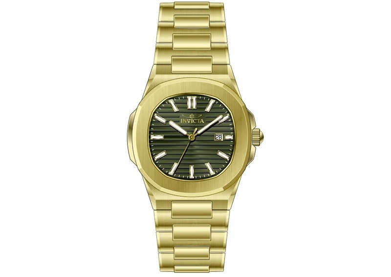 Invicta Men's 48518 Speedway Quartz 3 Hand Green Dial Watch