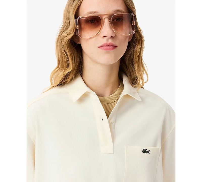 Lacoste Usa Women's Oversized Button Up Top