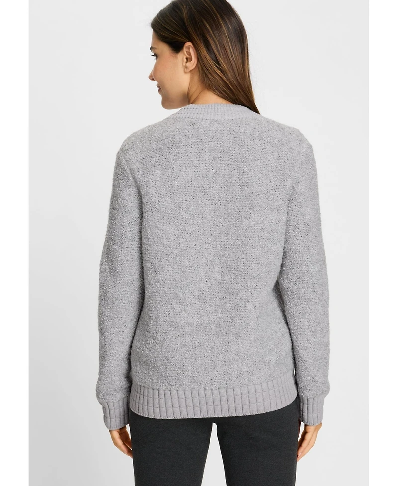 Olsen Women's Boucle Zip Front Cardigan
