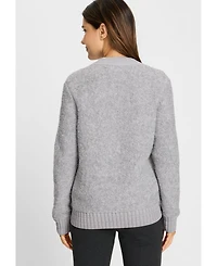 Olsen Women's Boucle Zip Front Cardigan