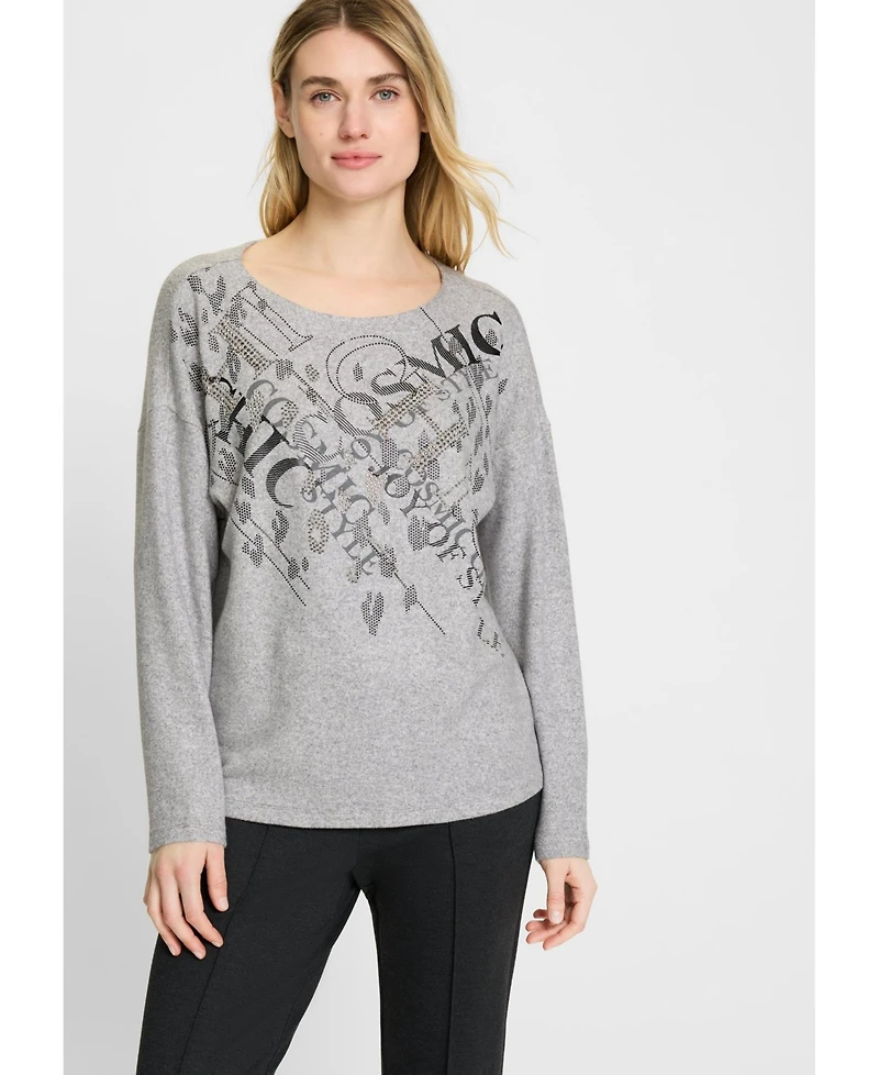 Olsen Women's Power Print Jersey Knit Top
